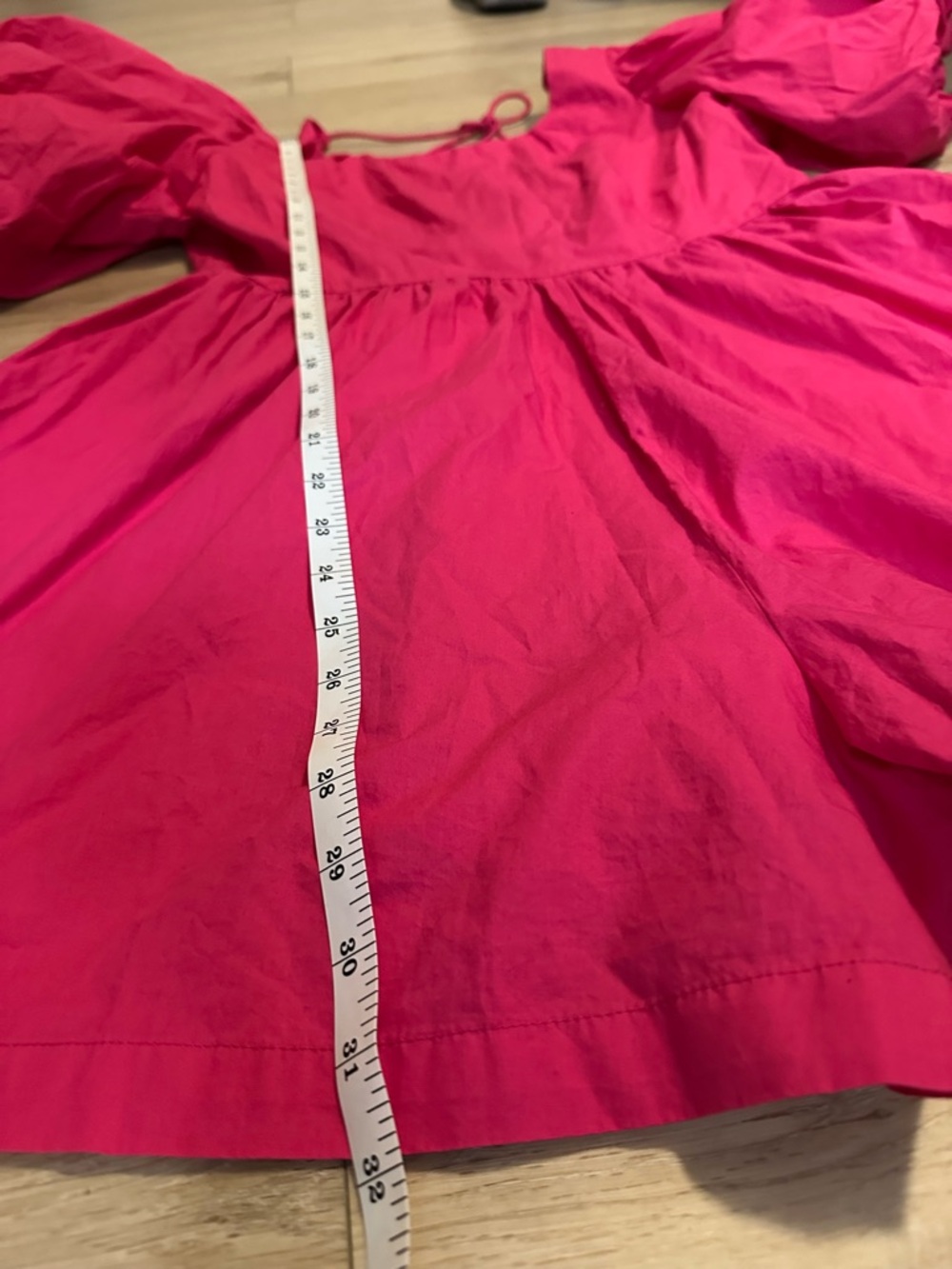 Anthropologie Mare Mare Hot Pink Romper with Puffy Sleeves. - Picture 4 of 6